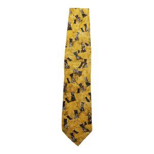 Puritan Geometric Pattern Yellow 100% Silk Necktie